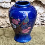 Peacock ceramic vase