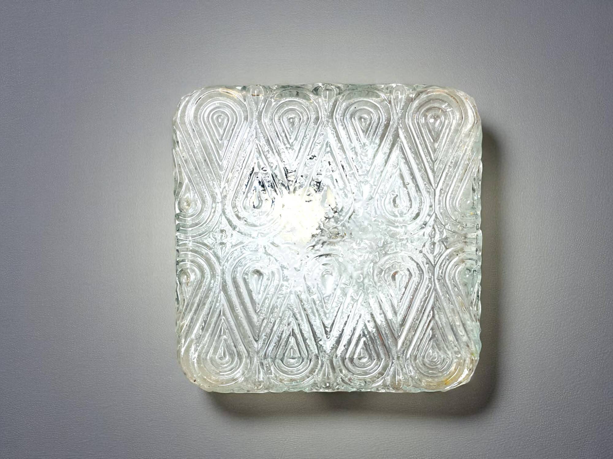 Square glass flush mounted wall or ceiling light
