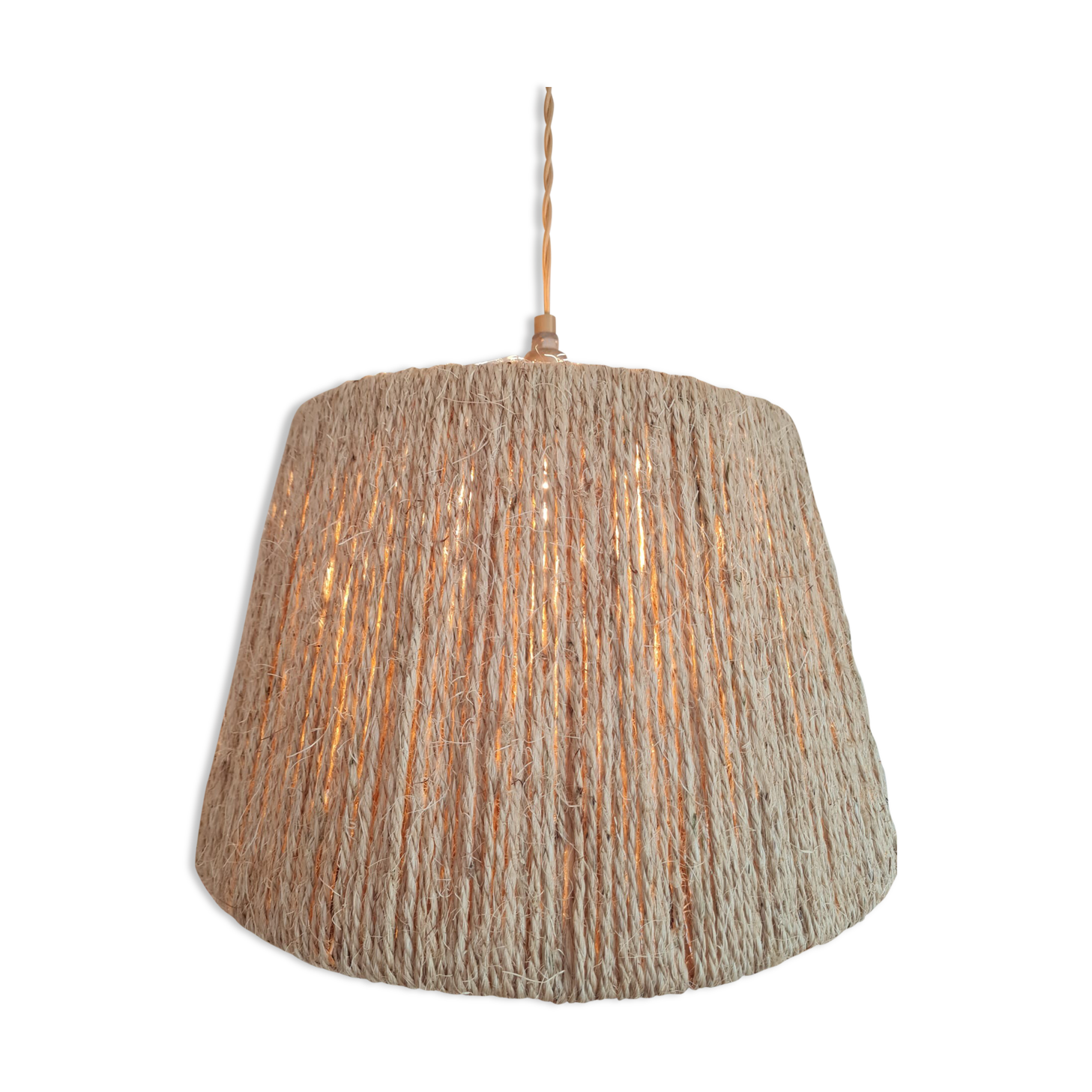 Suspension en corde naturelle vintage