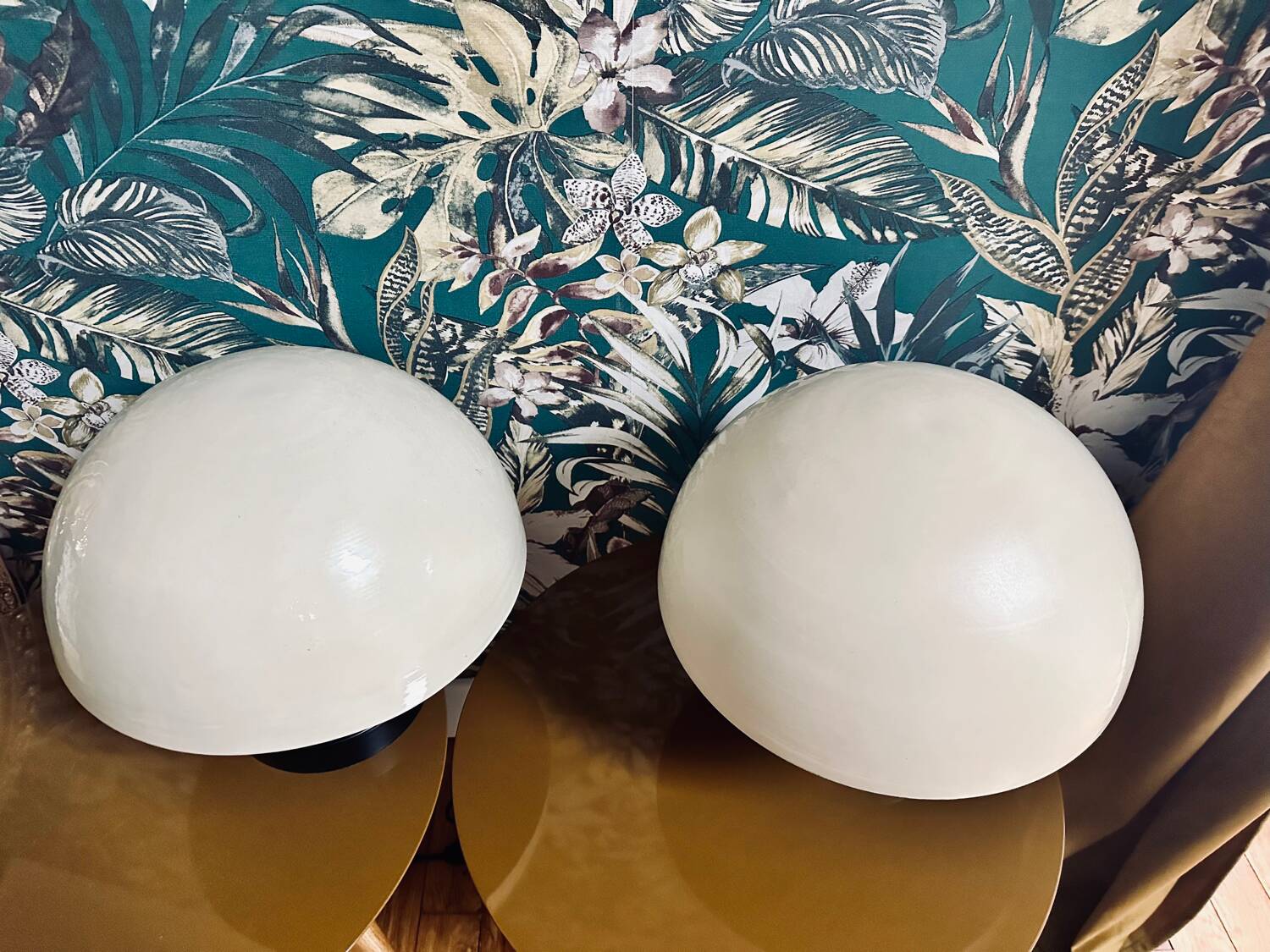 Pair of mushroom lamps