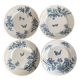 Badonviller ironstone dessert plates "Virginia Jasmine"