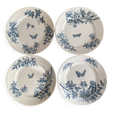 Badonviller ironstone dessert plates "Virginia Jasmine"