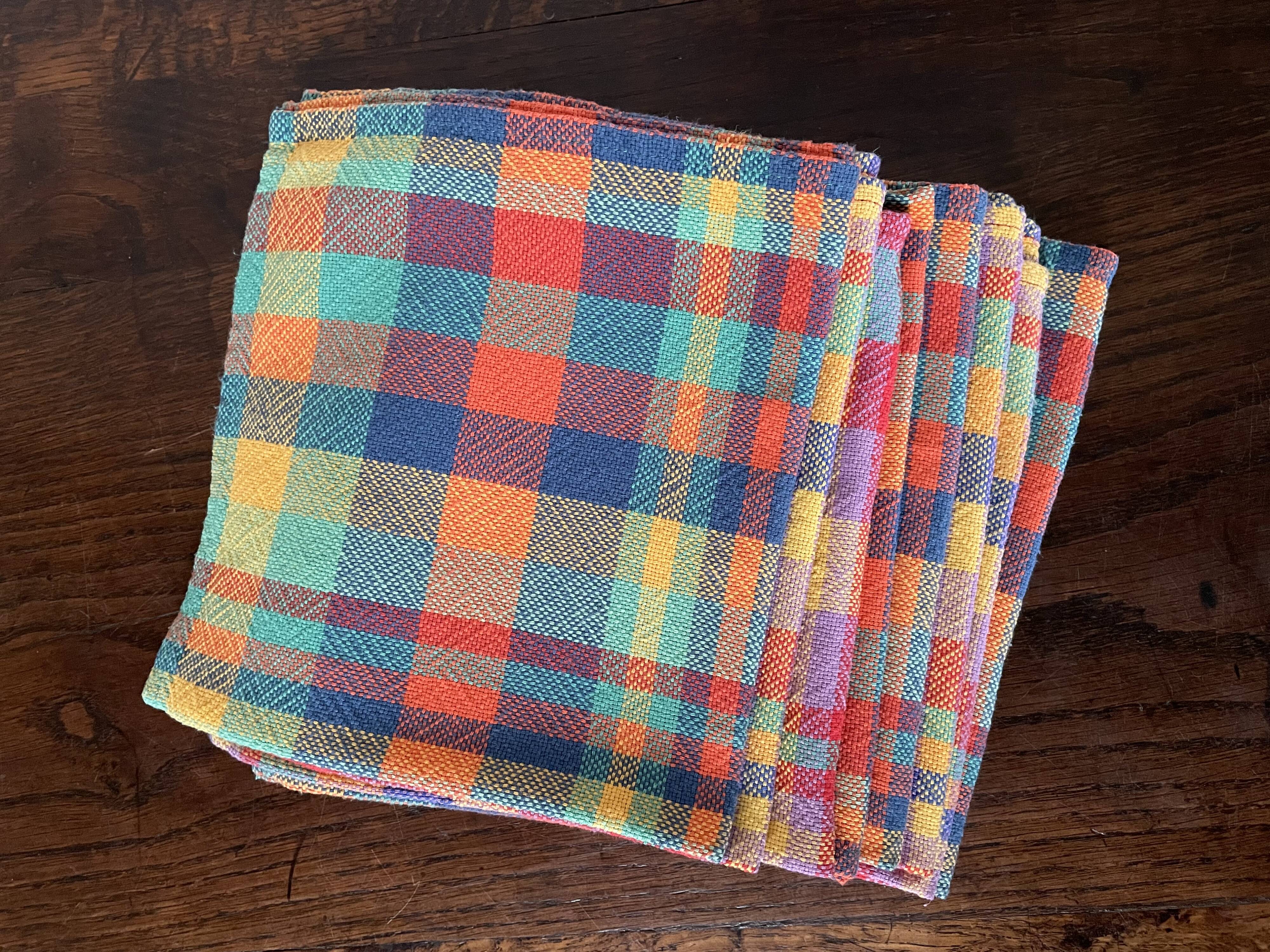 Set of 8 madras cotton napkins