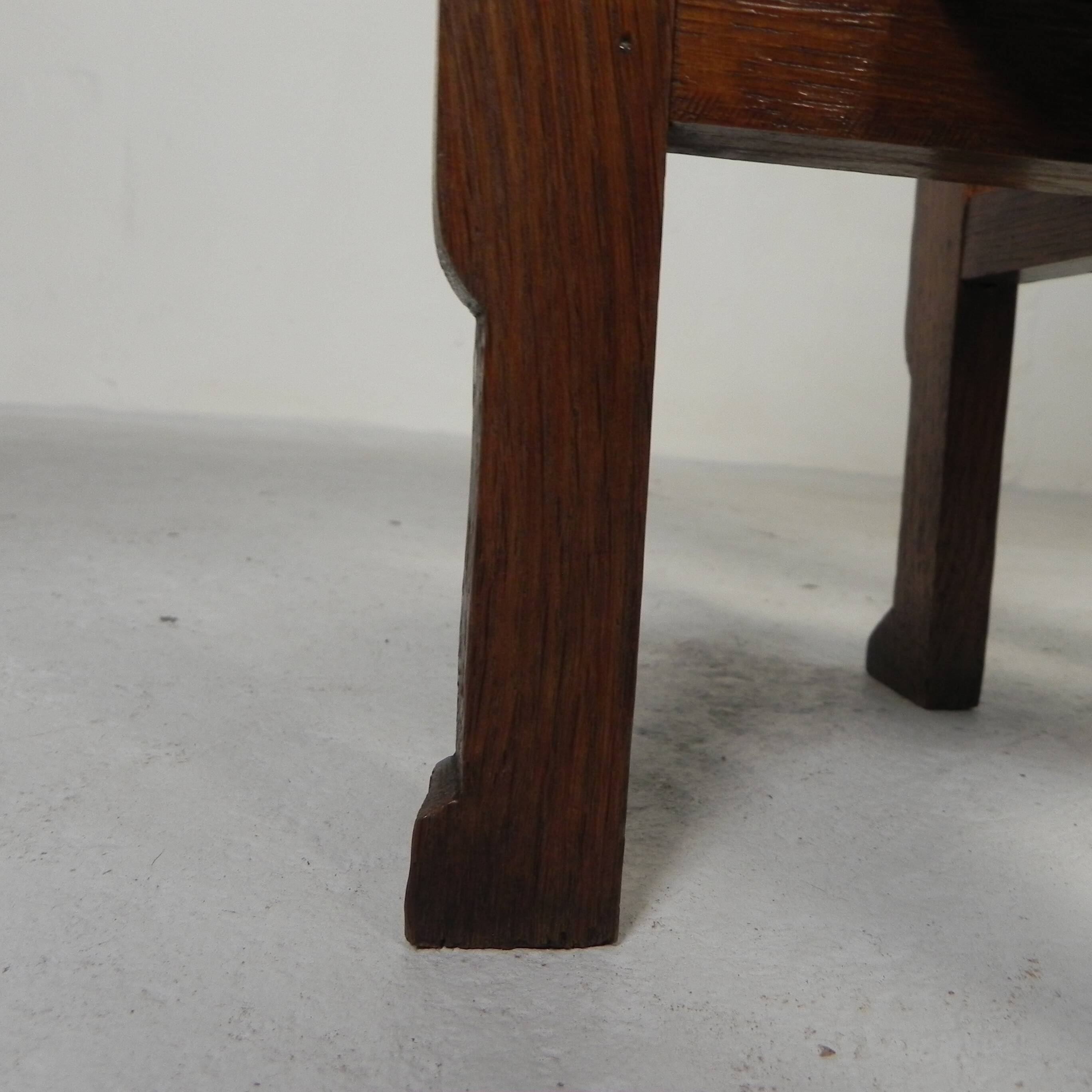 Table Art Déco avec plateau en laiton, Amsterdam School, années 1930