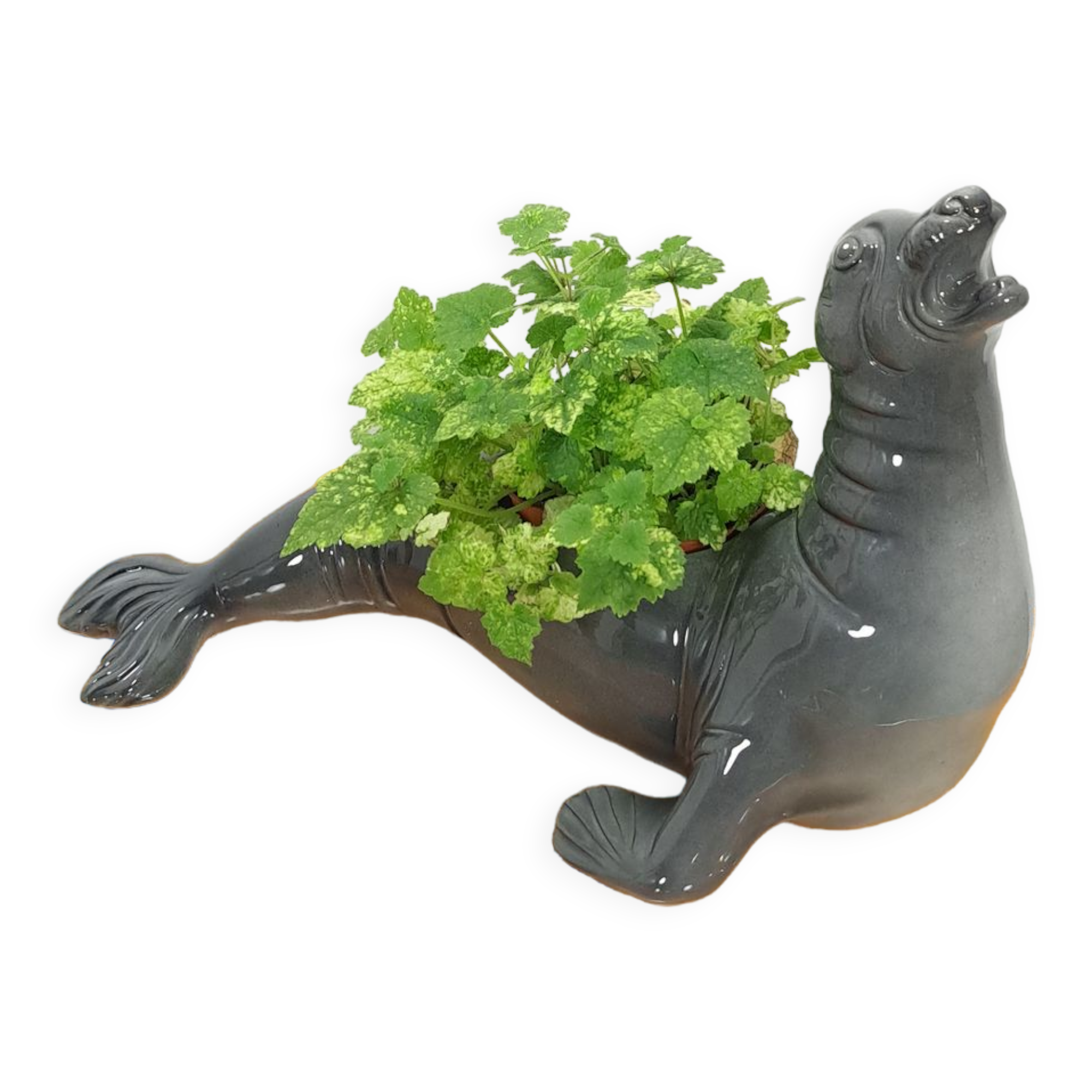 Porcelain vintage flowerpot seal