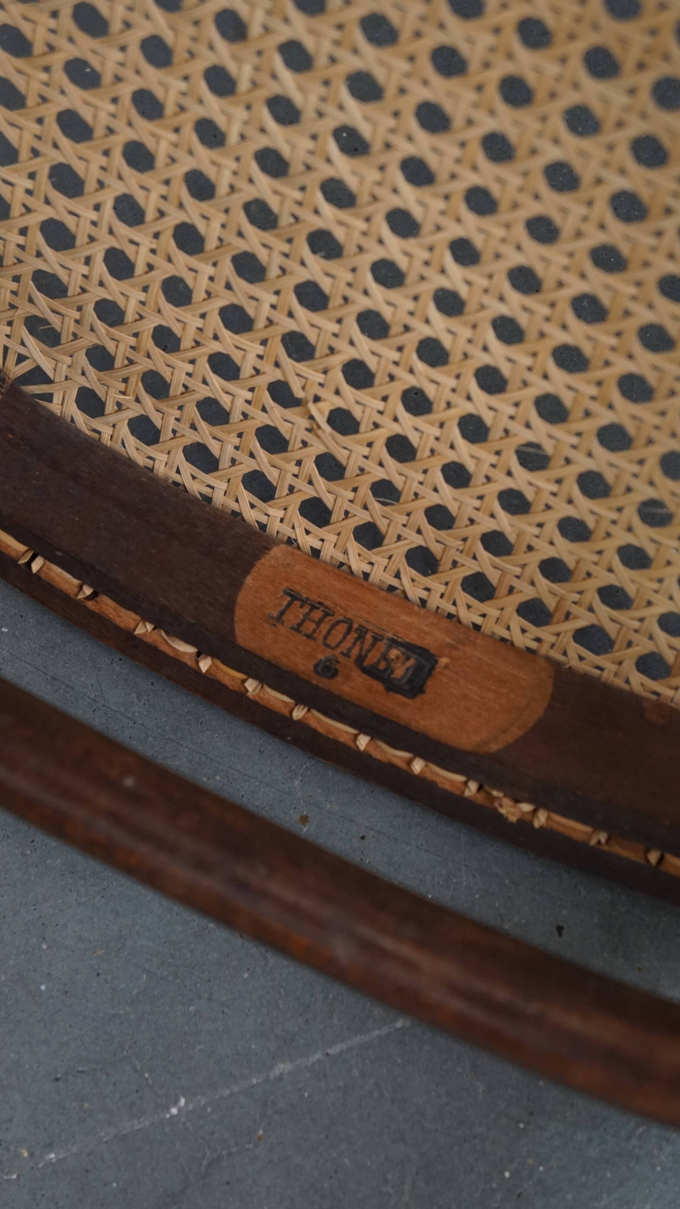Original vintage Thonet bistro design chair with armrests