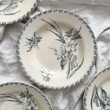4 Gien ironstone soup plates “Gladiolus”