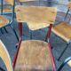 Suite de 15 chaises dépareillées industrielle école vintage