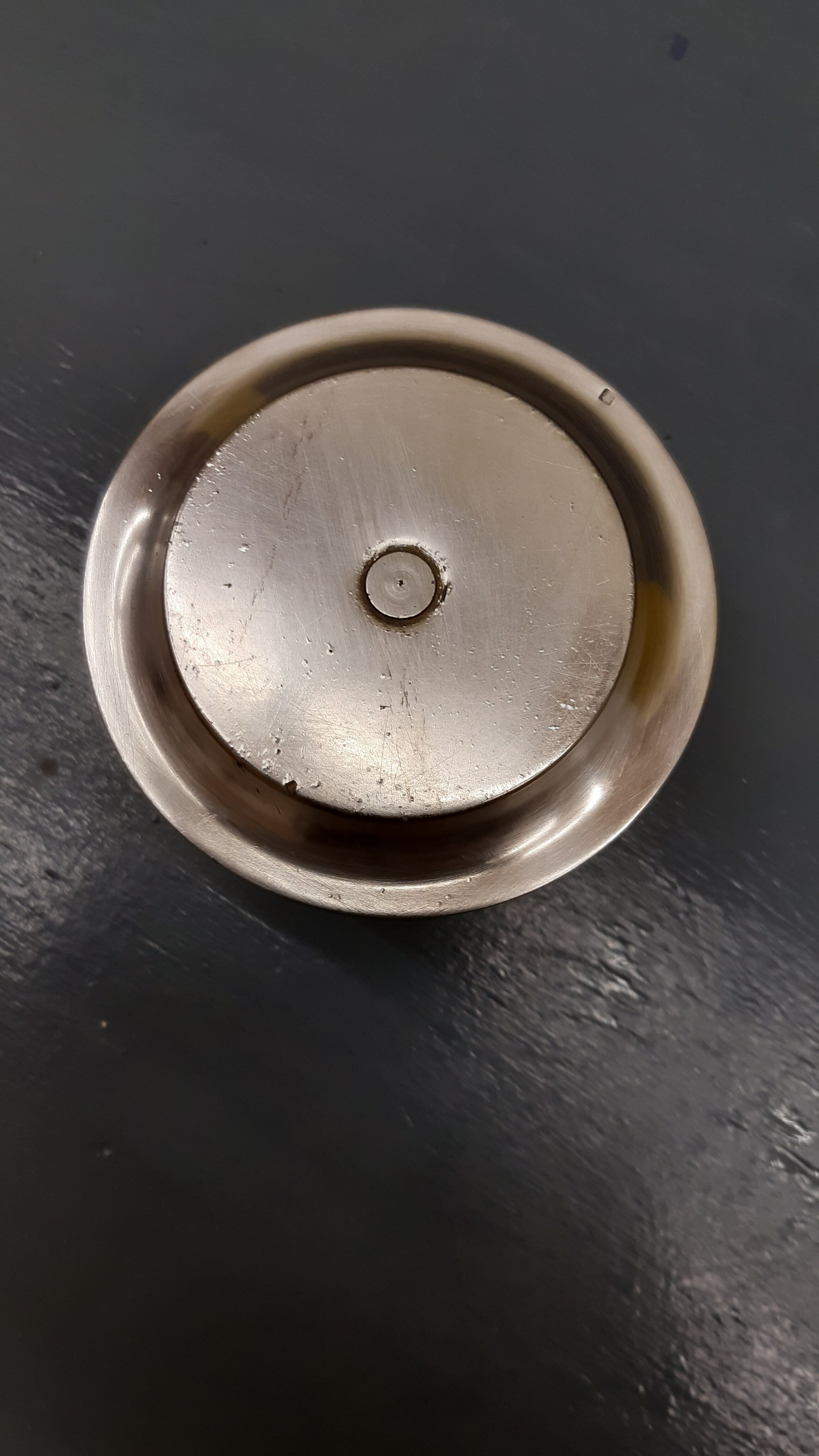 Small silver metal candle holder