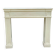 Fireplace surround with beige solid wood mantel
