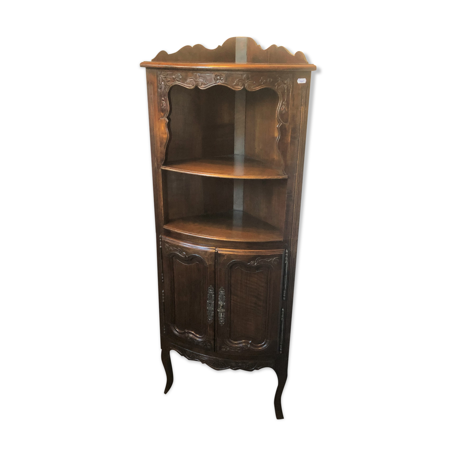 Ancient carved solid wood notch - Furniture - Corner shelf.