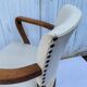 Art deco bridge armchair skai ivory white and solid wood 1930s