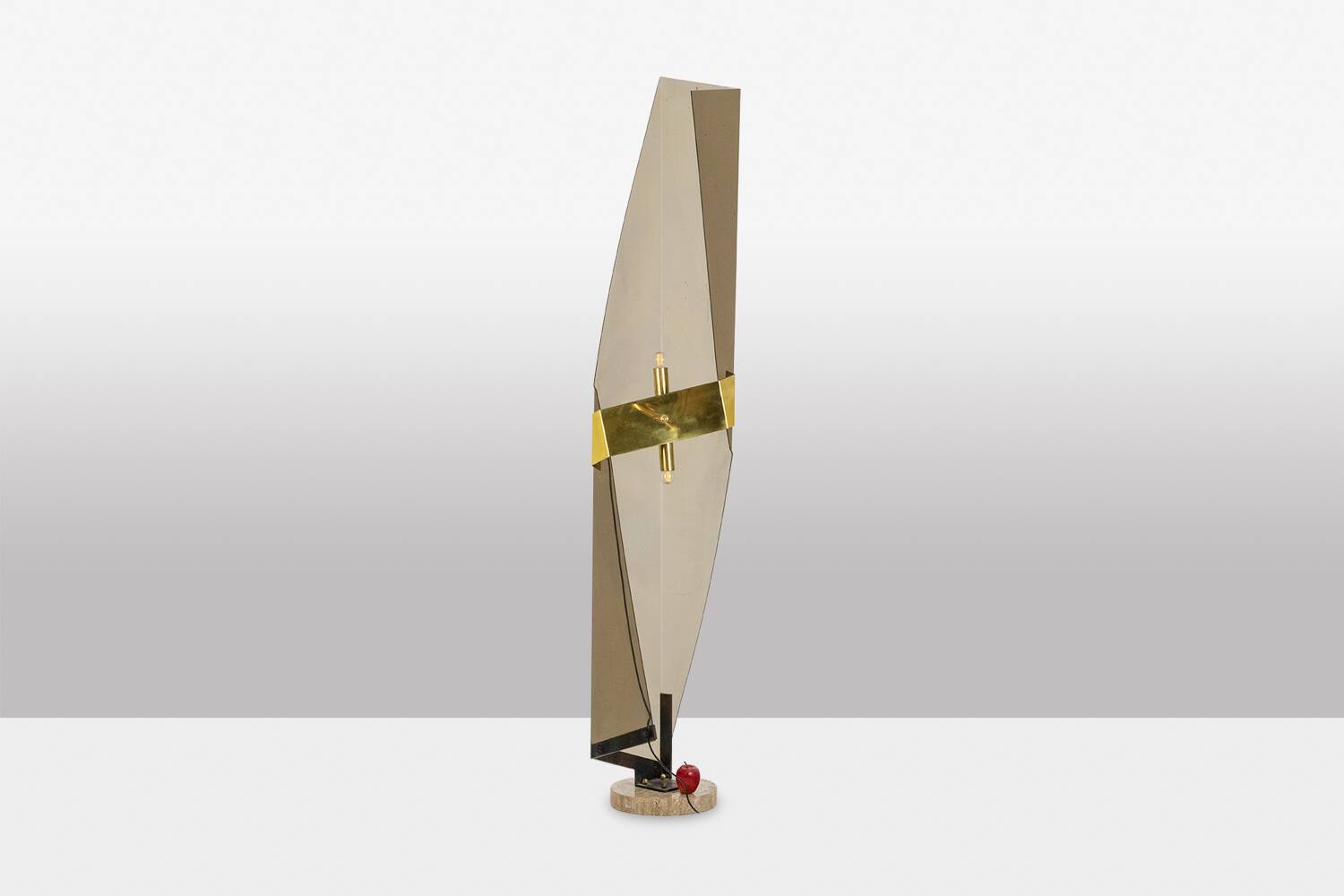 Giuseppe Calonaci, smoked folded plexiglass lamp. 1970s