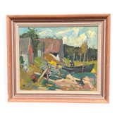 Original Swedish Oil on Panel – "Vid Knabäck, Skåne" by Carl-Axel Schwieler – Signed – Vintage & Framed – 59 × 50 cm (23.2" × 19.7")