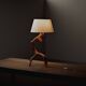 Brutalist lamp in olive wood, Provence, 1970s