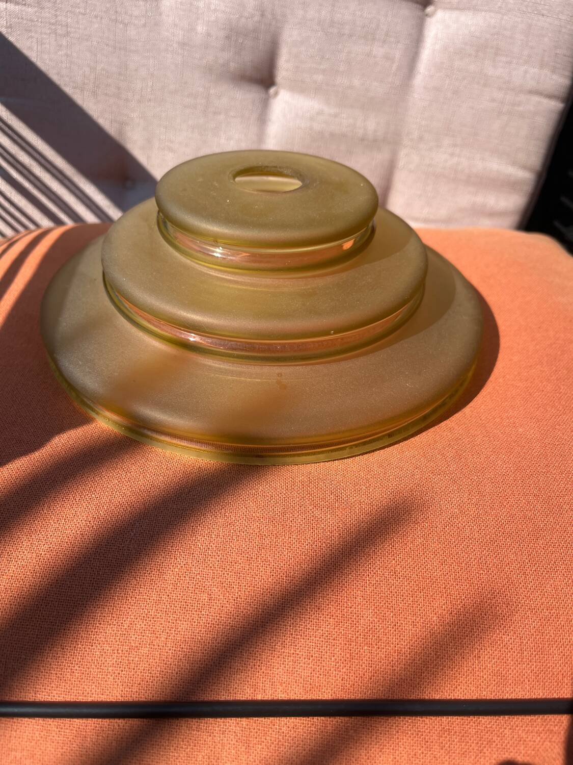 Yellow grained glass lampshade