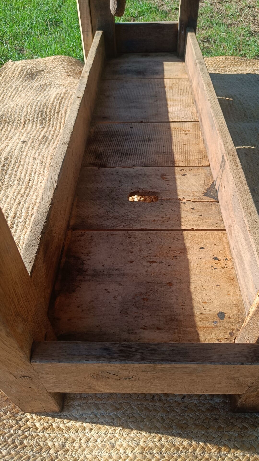 Old workshop bench in solid oak