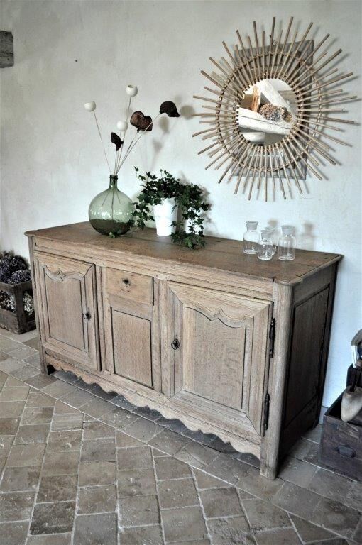 Buffet Louis XIV Dresche Picarde solid oak aspect Brut