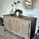 Buffet Louis XIV Dresche Picarde solid oak aspect Brut