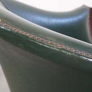 Green Cowhide Leather and Wooden Side/Dining/Desk Chair in English Style