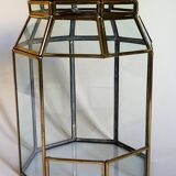 Indoor greenhouse-terrarium in brass