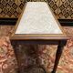 Louis XVI style piano bench with fabric seat