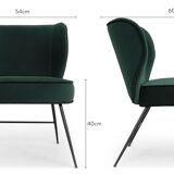 2 fauteuils Wayne velours vert