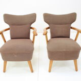 1940s Pair of Oak Armchairs by Krasna Jizba, Czechoslovakia