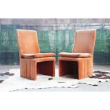 Set of 6 velvet dining chairs back canal