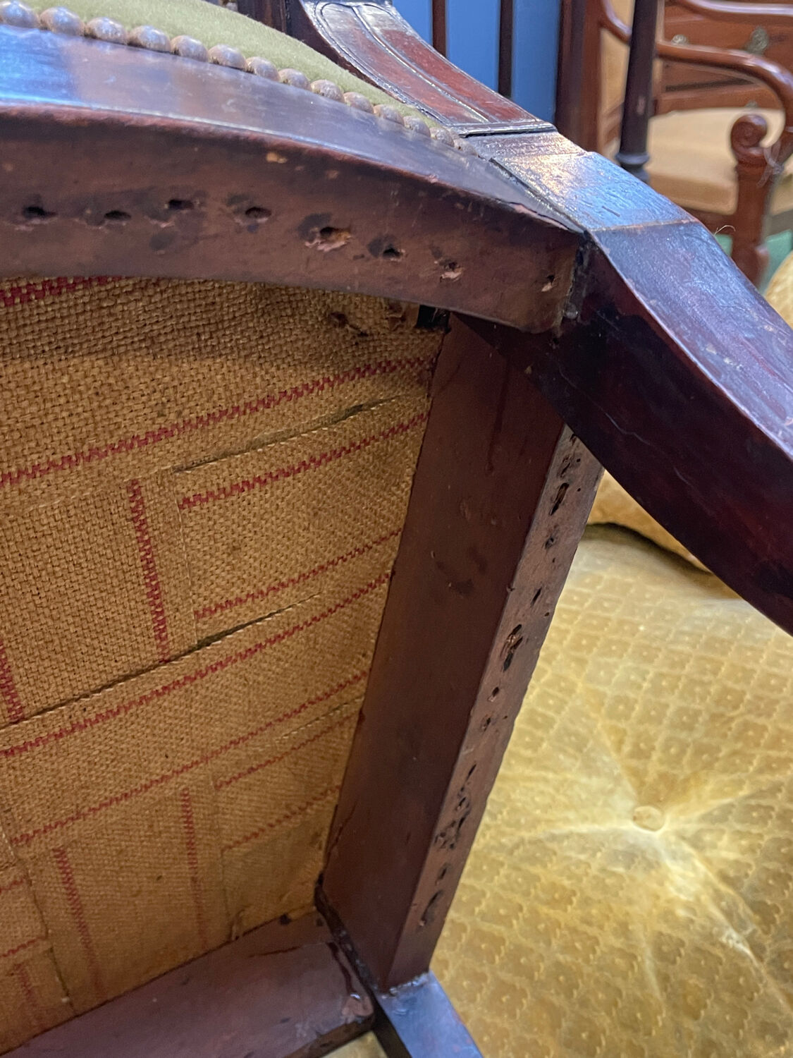 19th-century bergère in mahogany