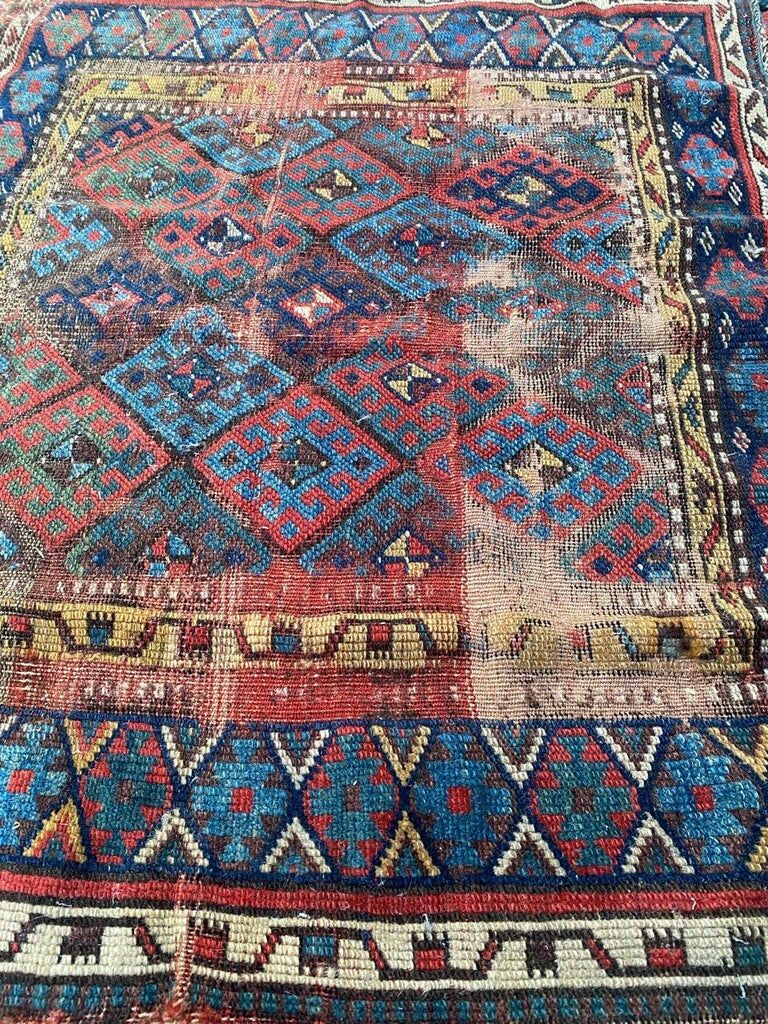 Antique Shahsavand tribal horse cover mat 105x95 cm