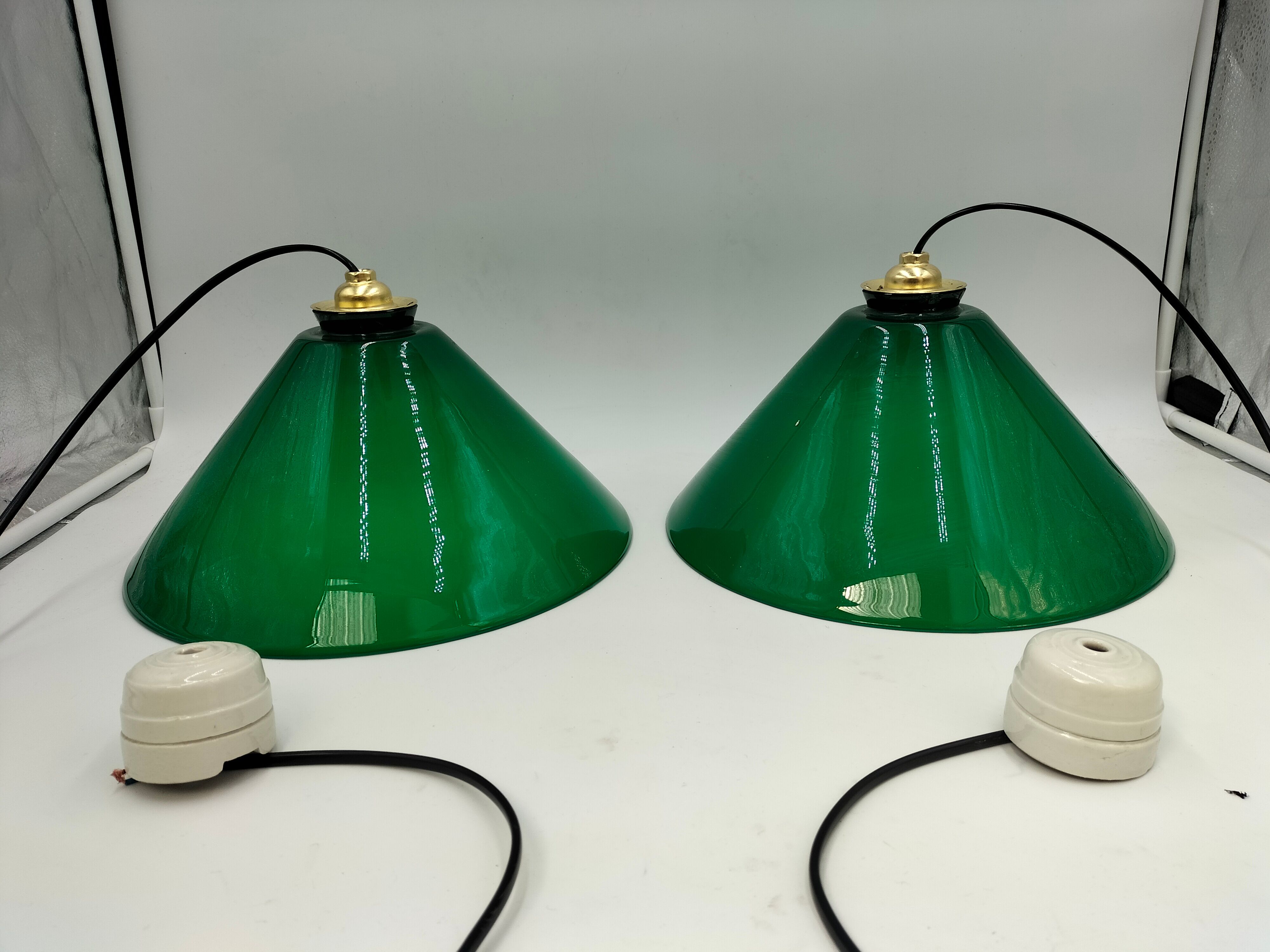 Green opaline pair