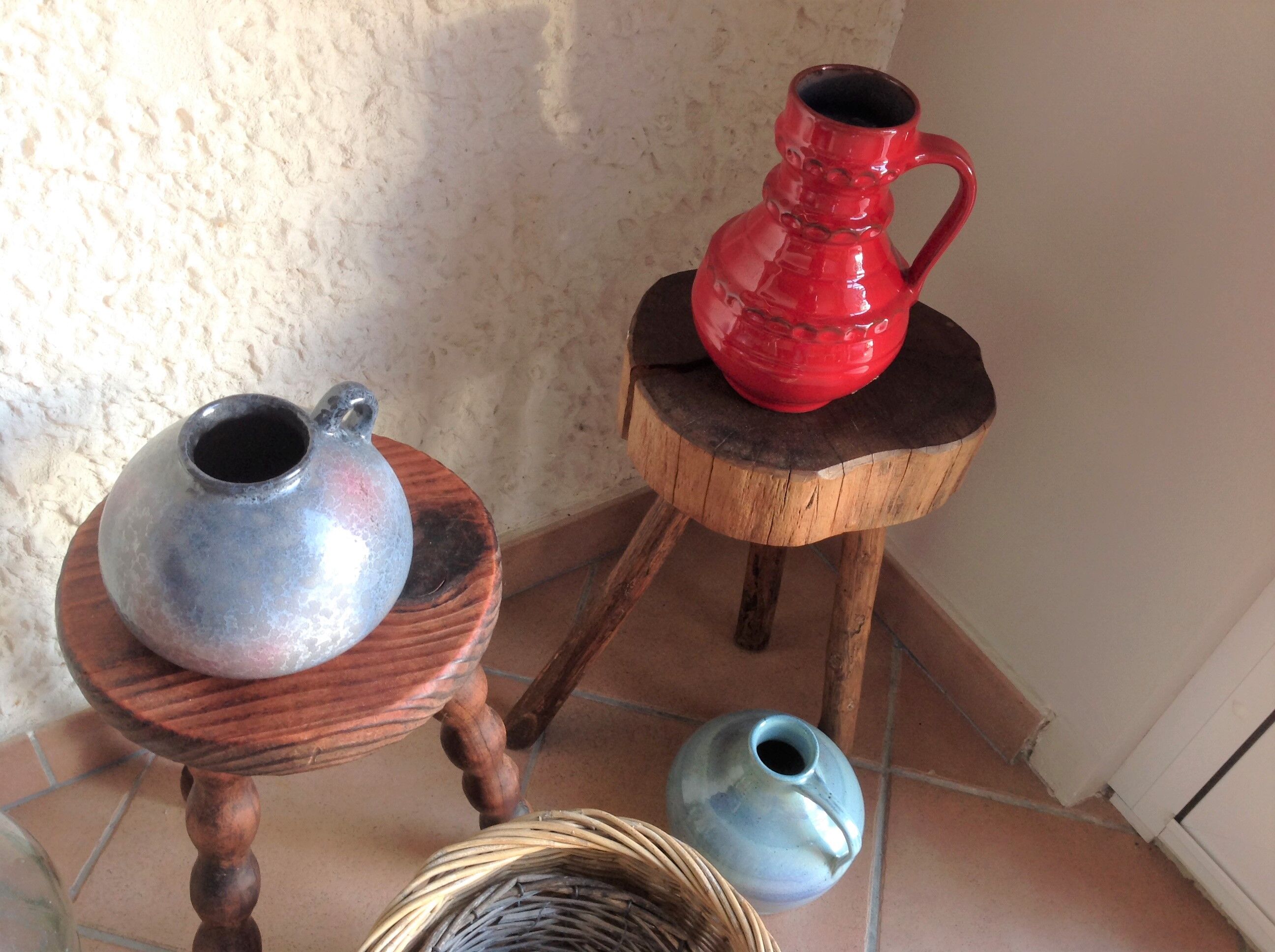 Fat Lava red ceramic vase by Pfortner Keramik / vintage 60s-70s
