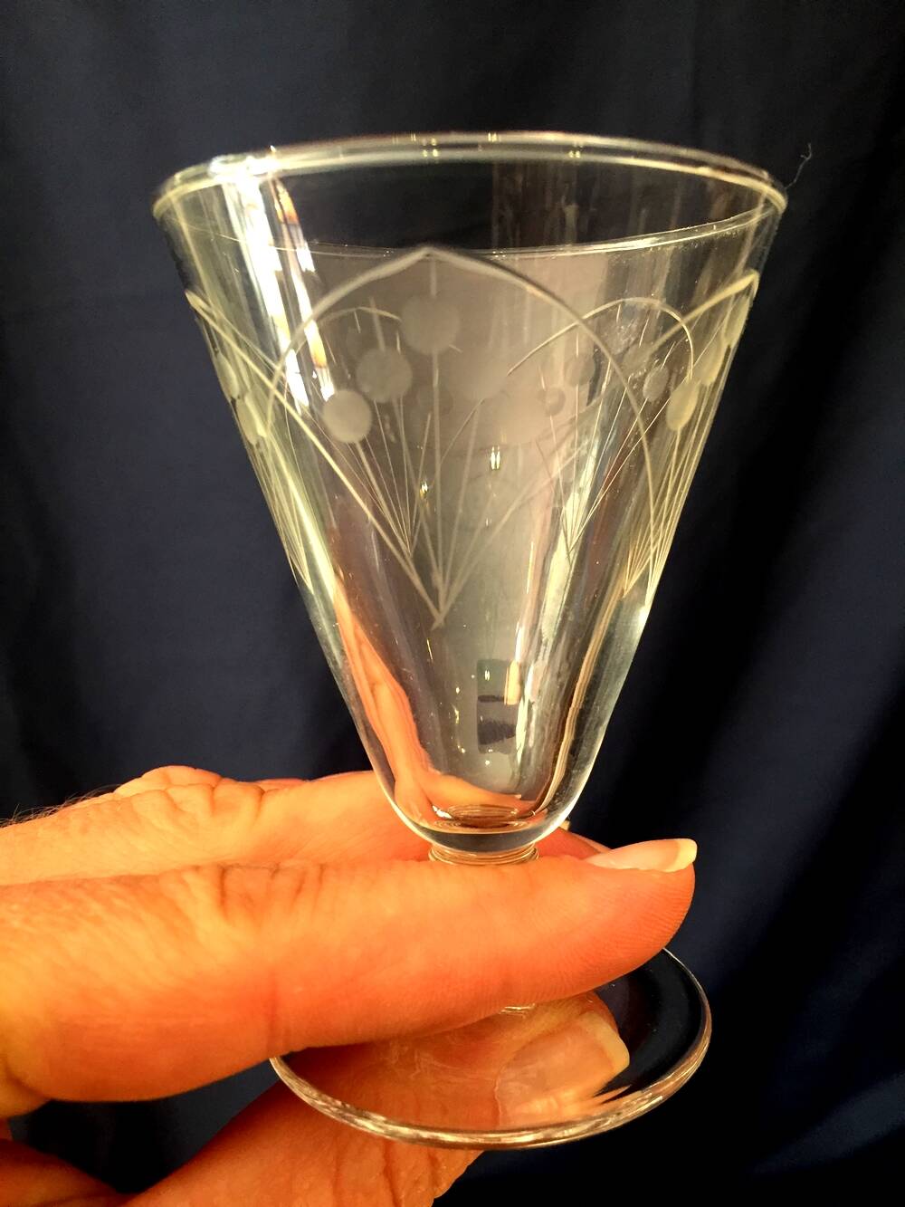 Set of 12 glass liqueur glasses from the 1930s 1940s