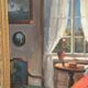 Scandinavian Oil on Canvas – Interior Scene by Bente Berg – Vintage