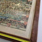 Historical Panorama of the University of Cambridge, Printed in Great Britain, 76 x 61 cm
