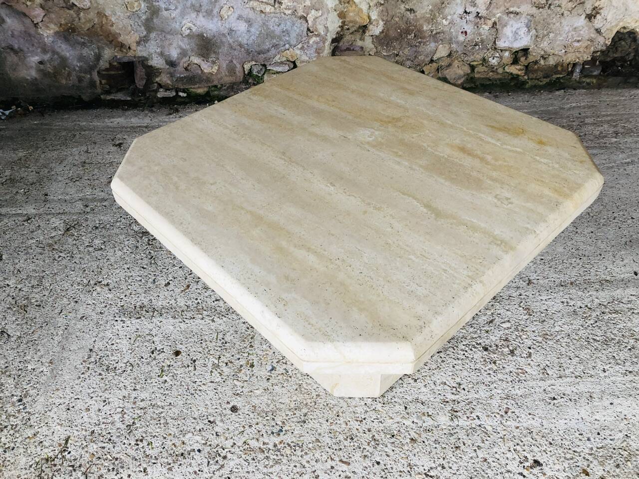 Octagonal travertine coffee table, vintage circa 70/80