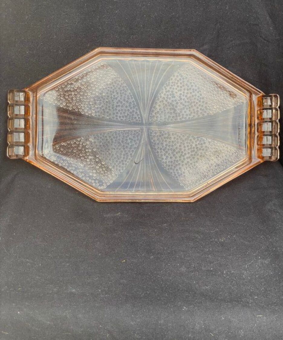 Vintage orange glass tray from the 60s