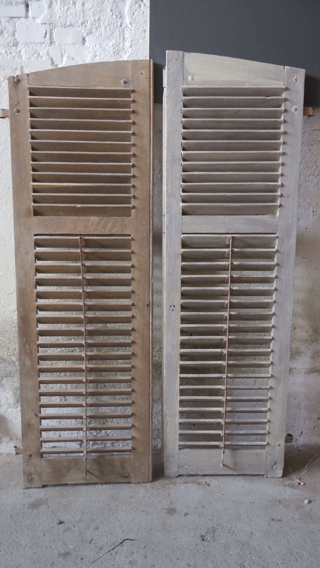 Pair of vintage louver shutters