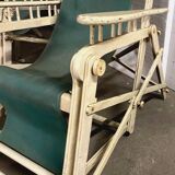 Pair of old 20th century lacquered wood deckchairs