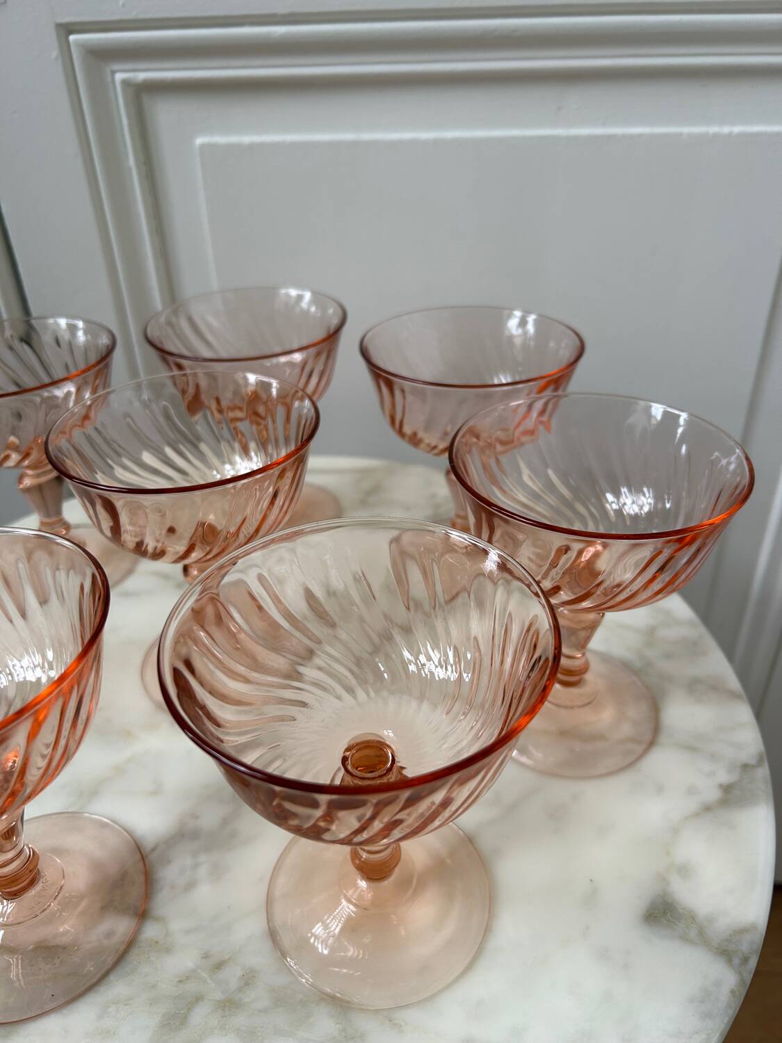 Series of 8 Rosaline champagne glasses