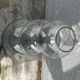 70's vase - 3 stacked spheres, transparent glass, H 50 cm