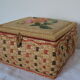 Straw and raffia sewing basket