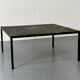 Mid Century minimalistic modernist slate and steel coffee table, 1950s