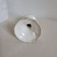 Ceramic candlestick with red and blue decoration.