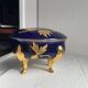 Cobalt blue and gold porcelain bonbonnière, signed JLMenau.
