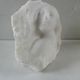 Sculpture face of woman in marble block 13 x 12 x 8 cm