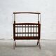 Porte-revues pliable en bois et laiton, Made in Italy