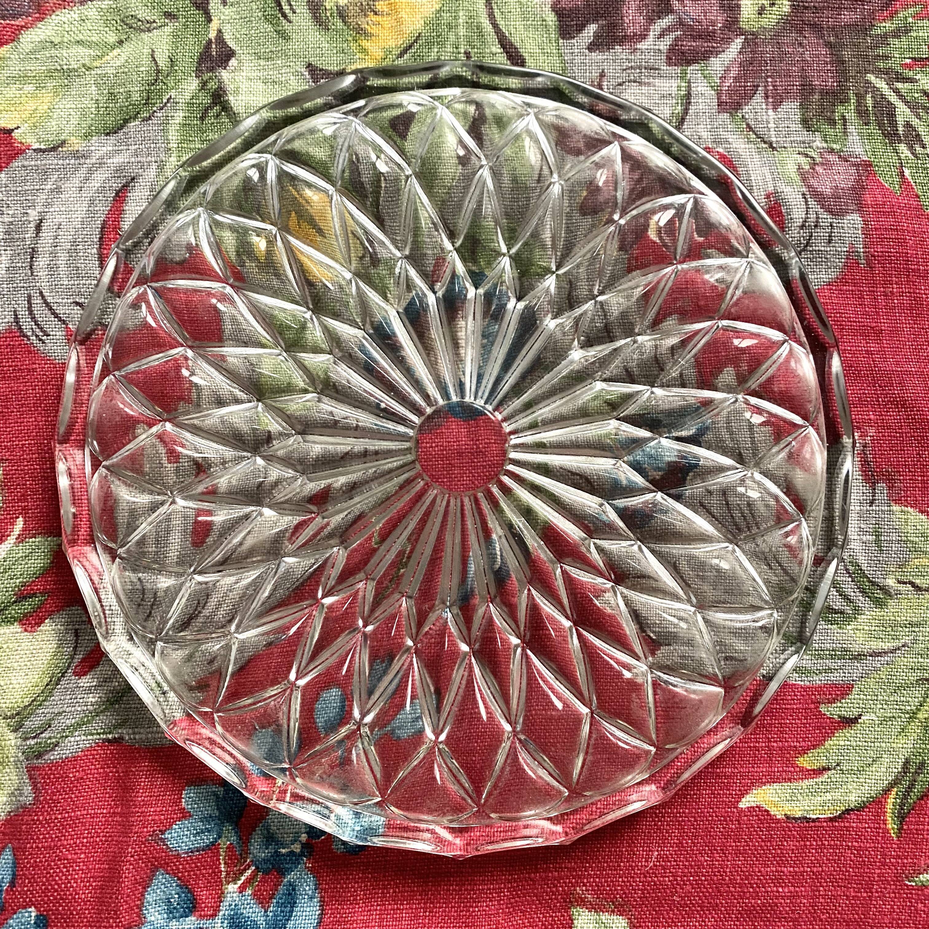 Old glass table mat