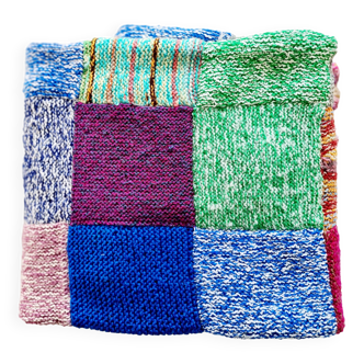 Plaid vintage patchwork de laine